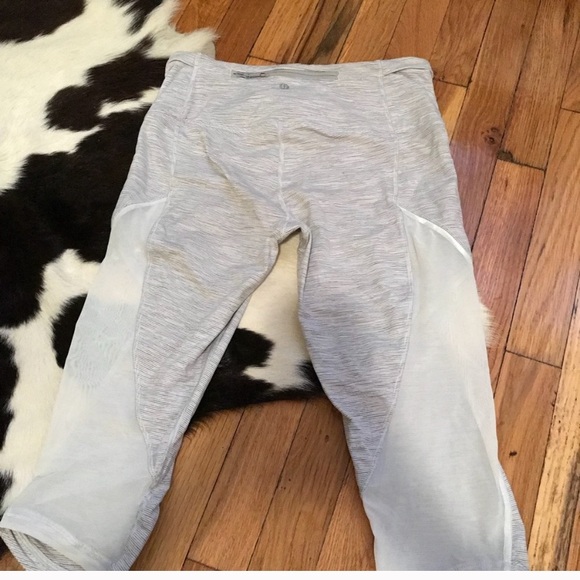 lululemon athletica Pants - Lululemon White Cropped Mesh Leggings